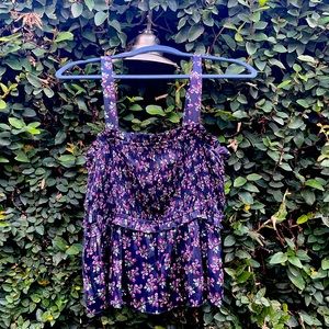 J. Crew Featherweight Satin Smocked Tank Top